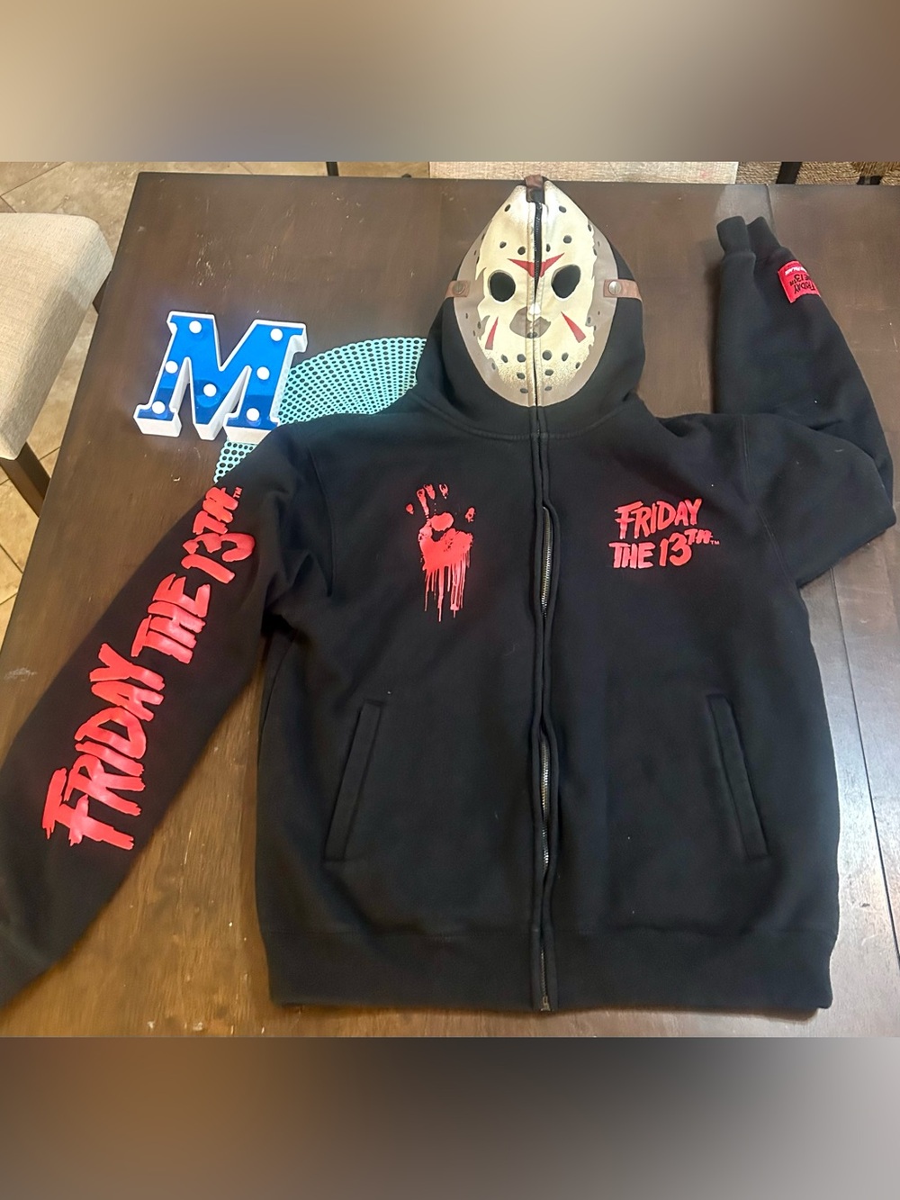 Shoe Palace Jason Vorhees Friday The 13th Full Zip Jacket Mask Hoodie SIZE L